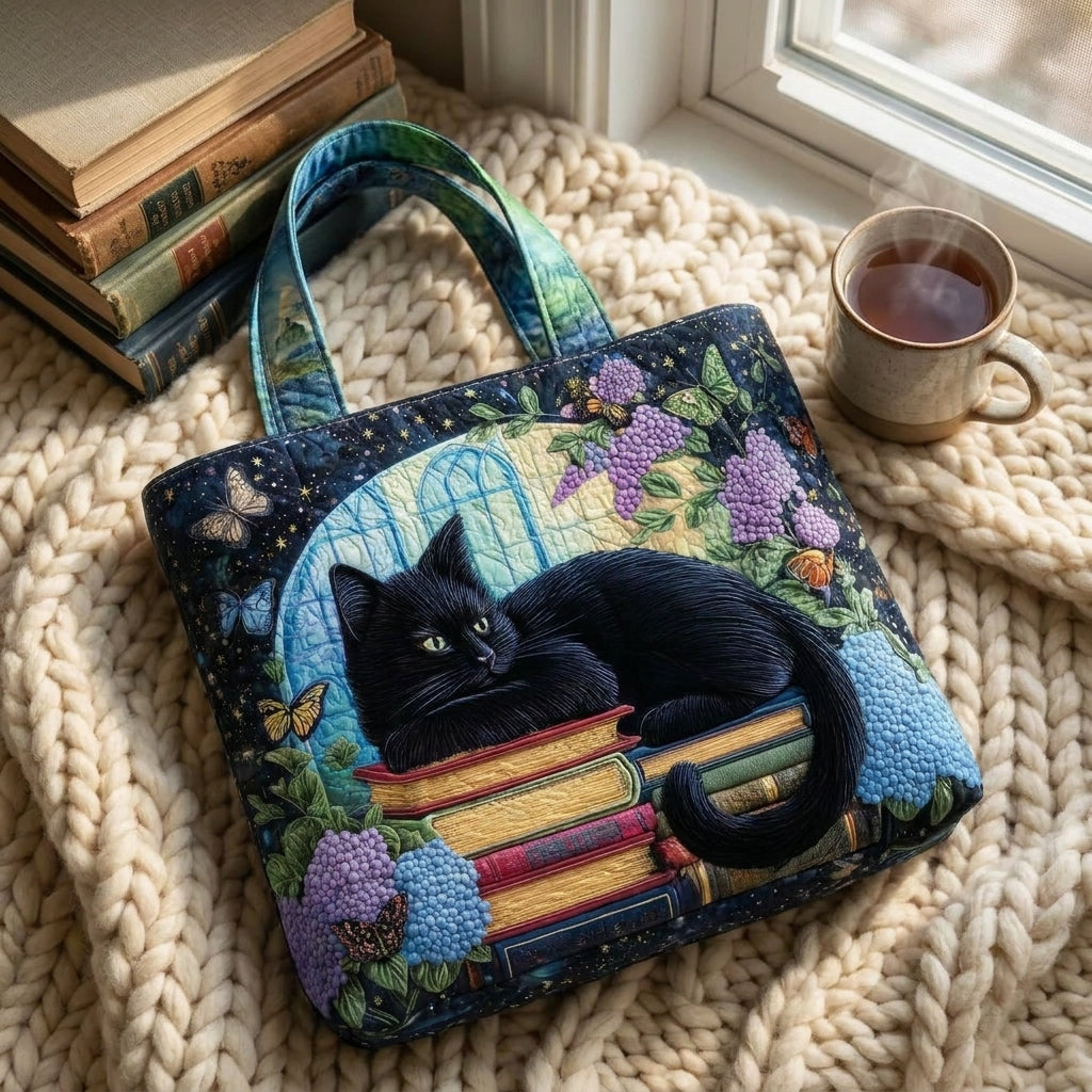 Sac Artisanal - Chat Noir sur les Livres