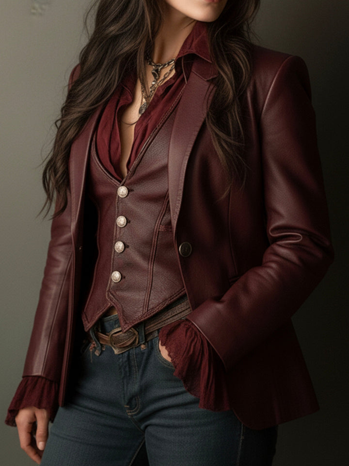 Delphine | Blazer Vintage Bordeaux