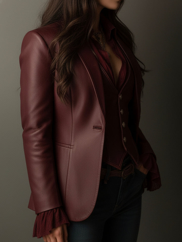 Delphine | Blazer Vintage Bordeaux