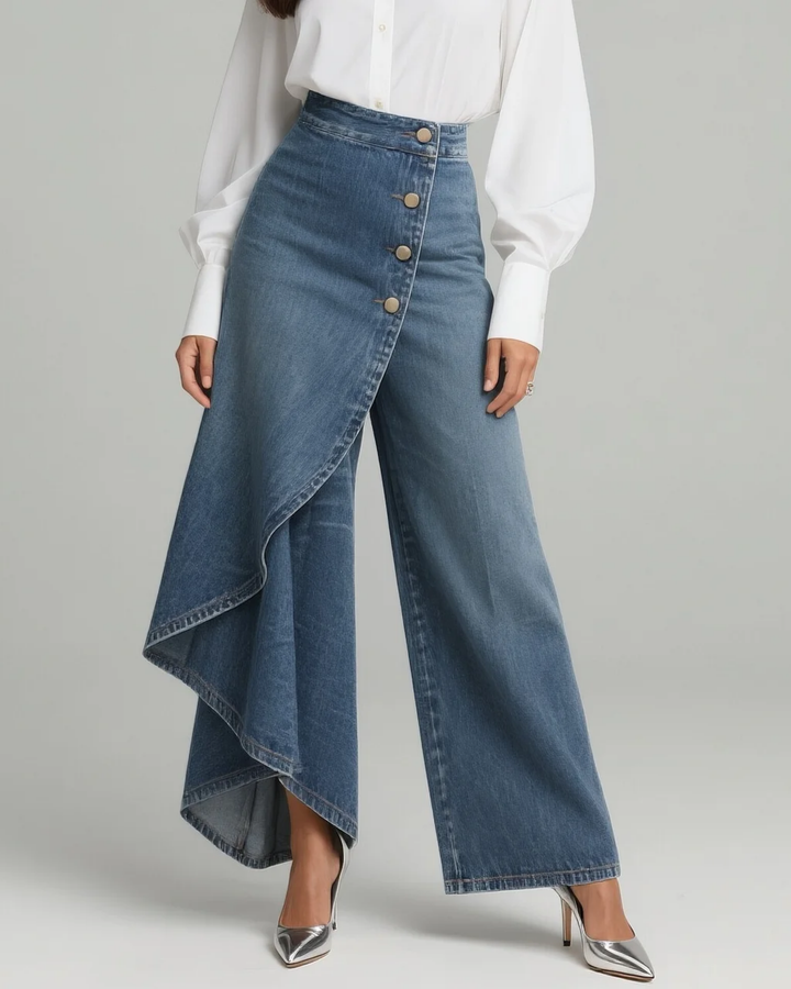 Maëlys | Pantalon en denim à nouer