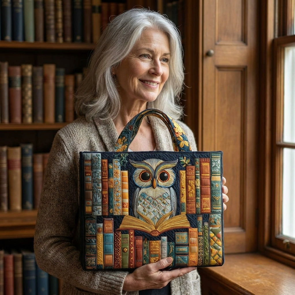 Sac Cabas Artisanal - Hibou et Livres Anciens