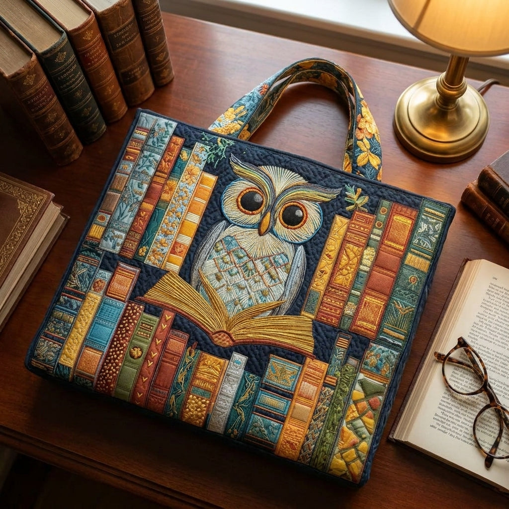 Sac Cabas Artisanal - Hibou et Livres Anciens