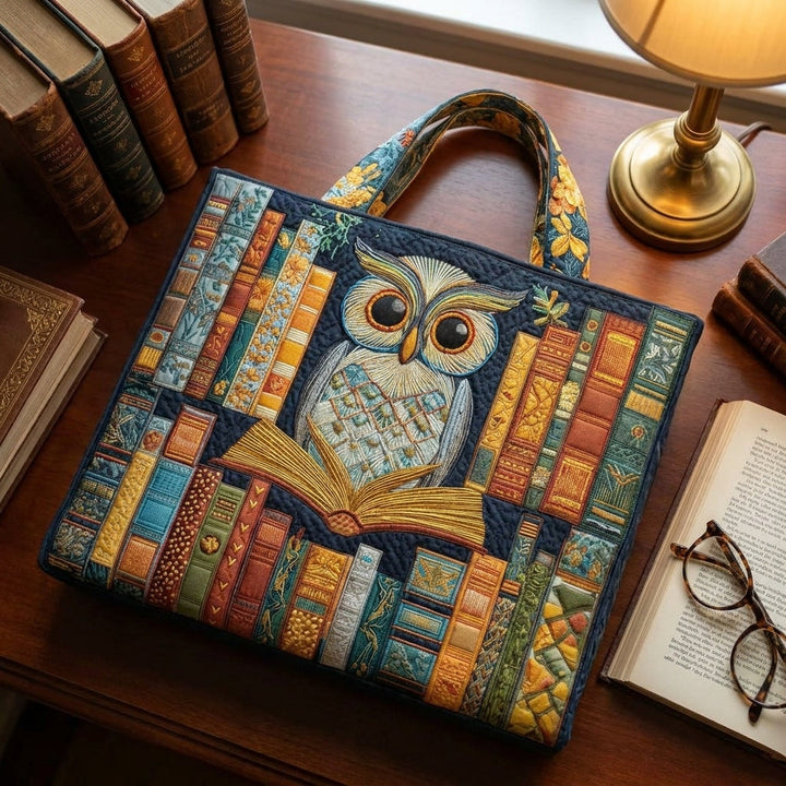 Sac Cabas Artisanal - Hibou et Livres Anciens