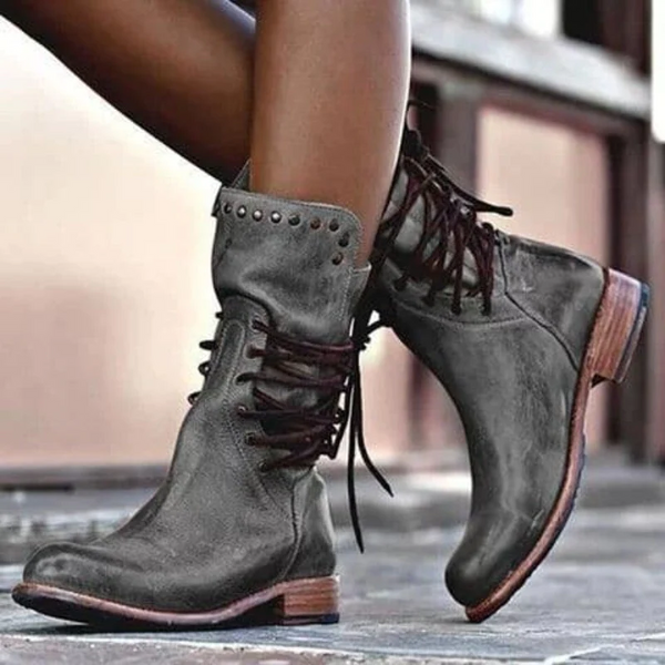 Ciss™ Bottes Vintage à Lacets