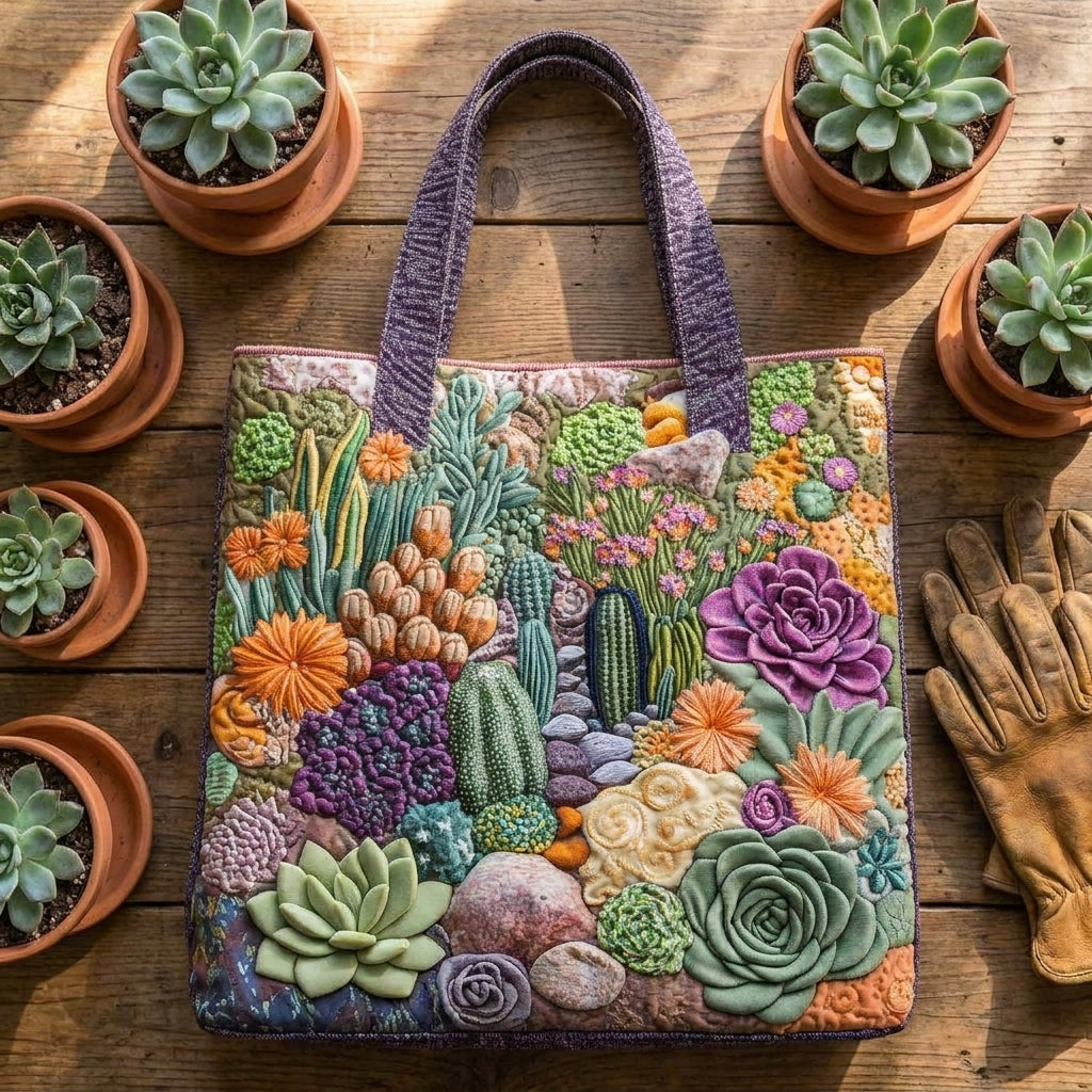 Sac Cabas Artisanal - Jardin de Succulentes