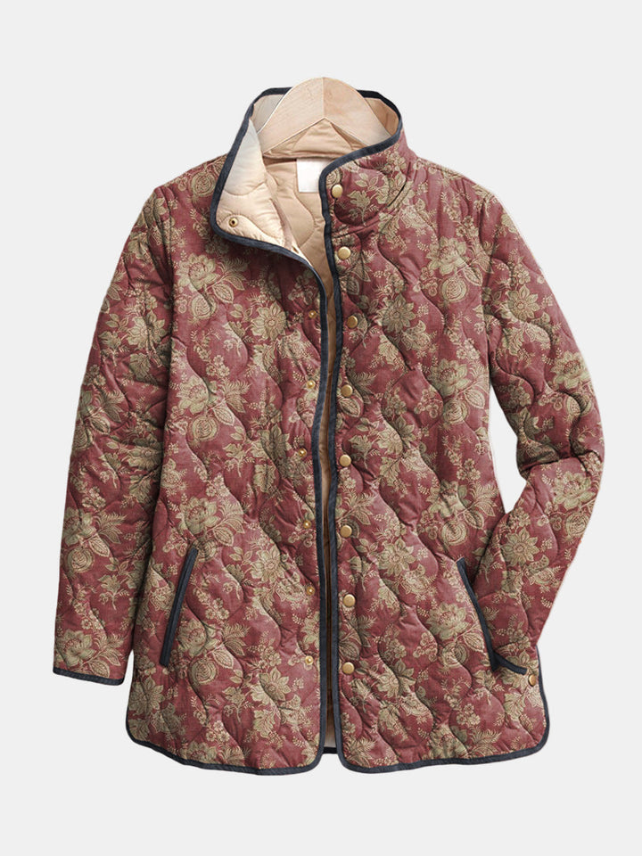 Veste Matelassée Damas Prune Sophie