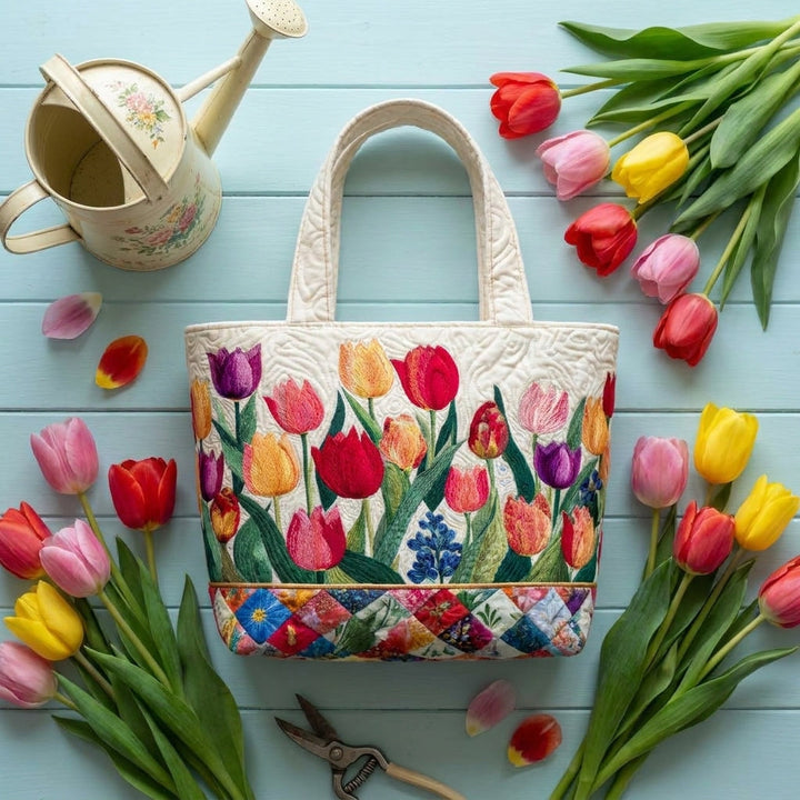Sac Cabas Matelassé - Jardin de Tulipes