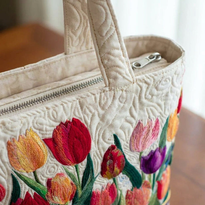 Sac Cabas Matelassé - Jardin de Tulipes