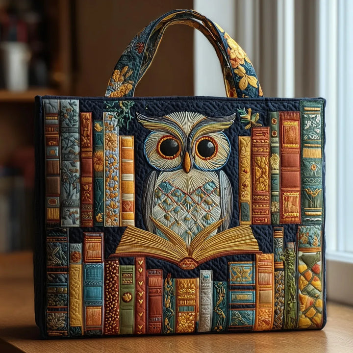 Sac Cabas Artisanal - Hibou et Livres Anciens