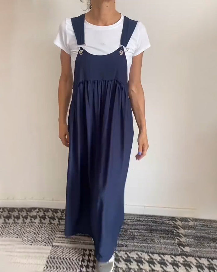 Robe décontractée couleur unie à bretelles