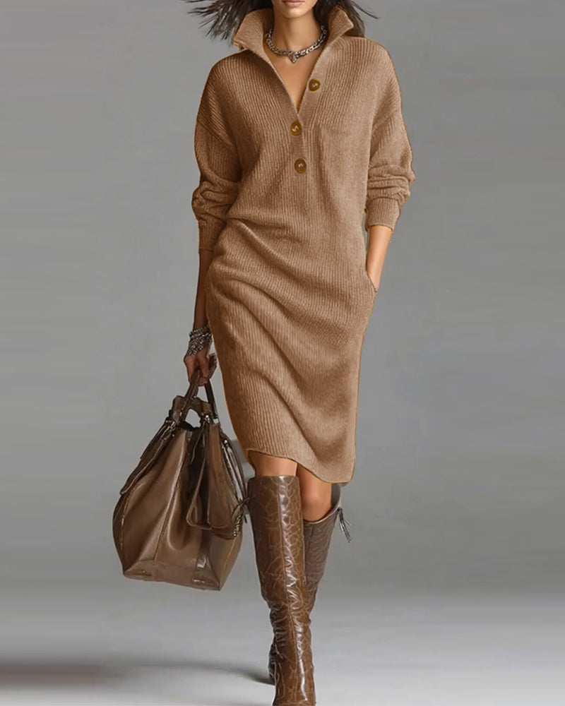 Robe pull décontractée de couleur unie pour l&