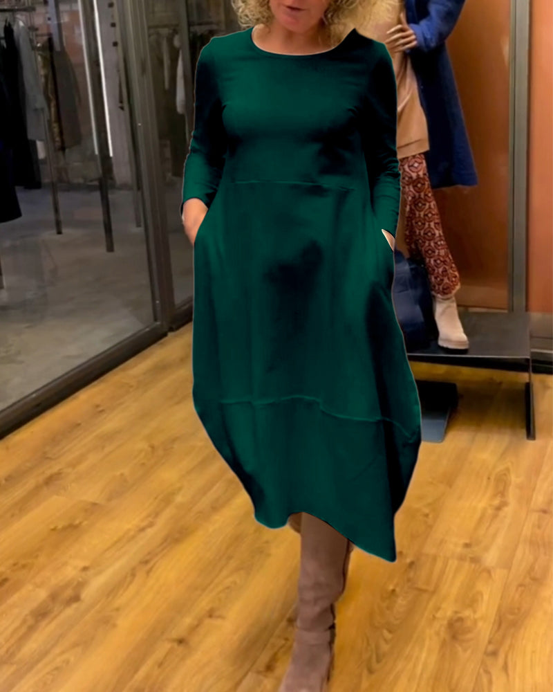 Robe élégante de couleur unie