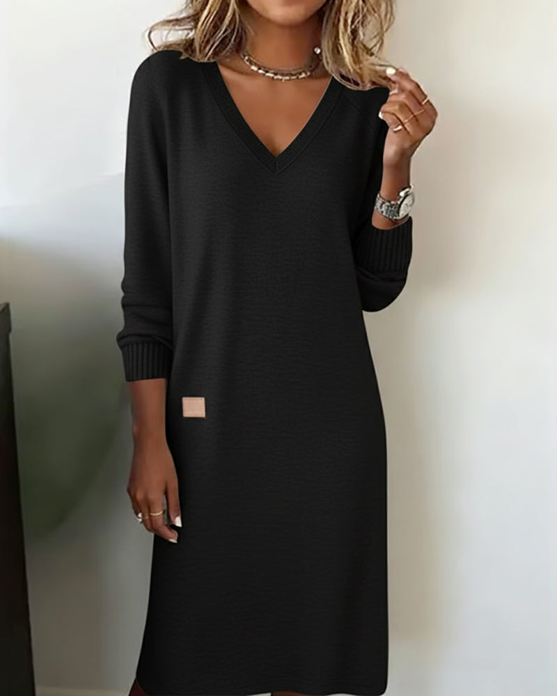 Robe Pull Col En V Élégante