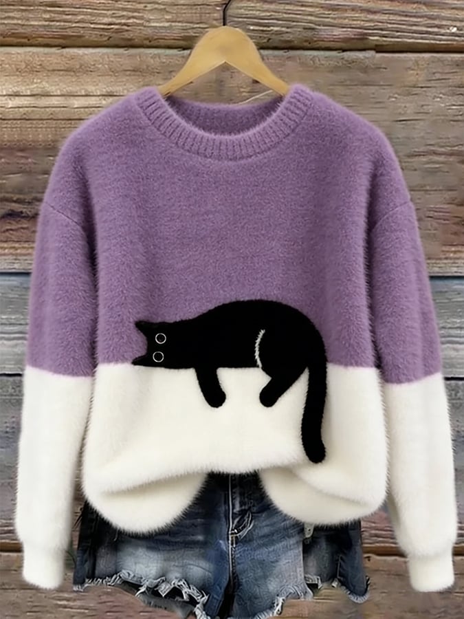 Charlotte | Pull Douillet Chat Endormi