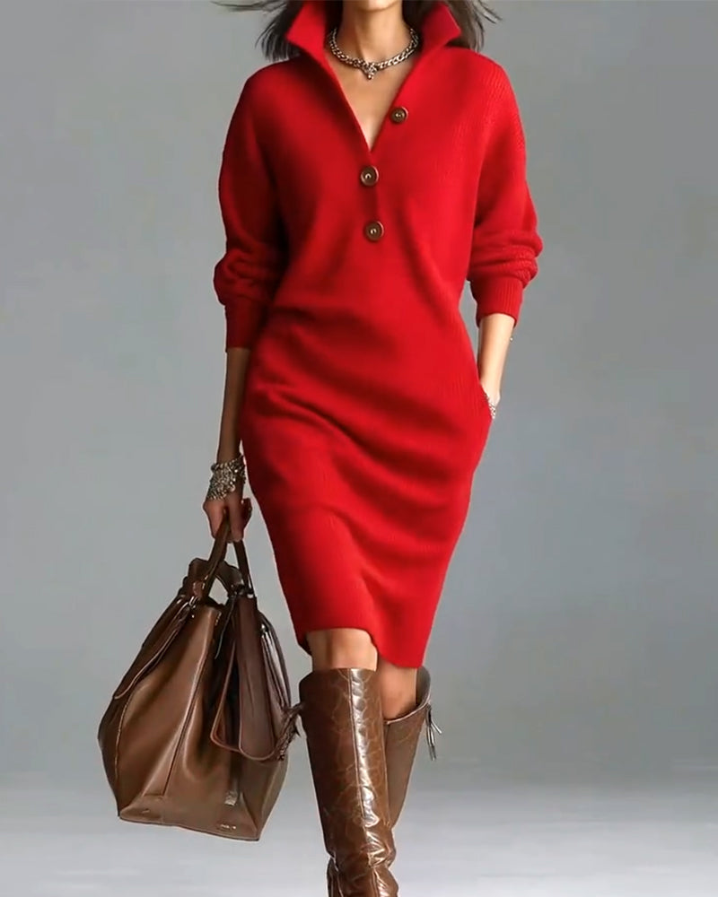 Robe pull décontractée de couleur unie pour l&