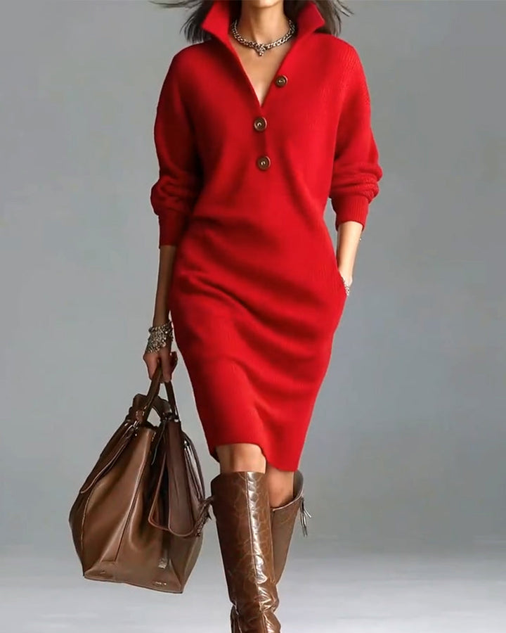 Robe pull décontractée de couleur unie pour l&