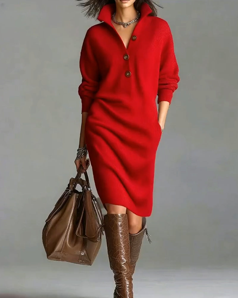 Robe pull décontractée de couleur unie pour l&