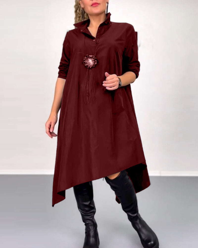 Robe décontractée irrégulière de couleur unie