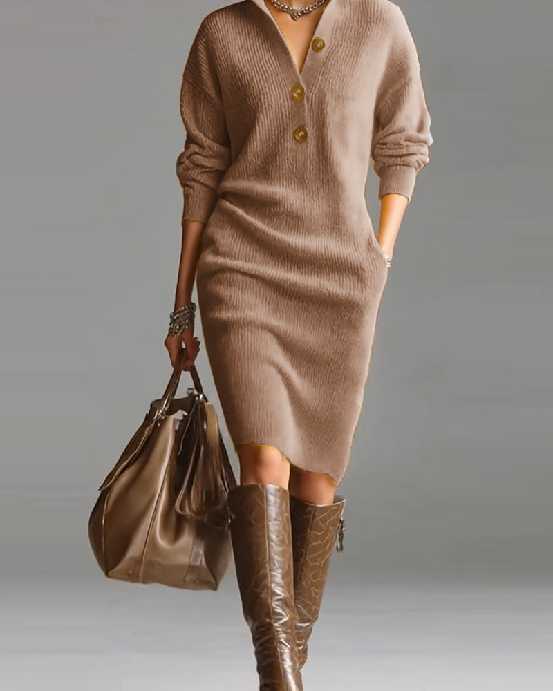 Robe pull décontractée de couleur unie pour l&