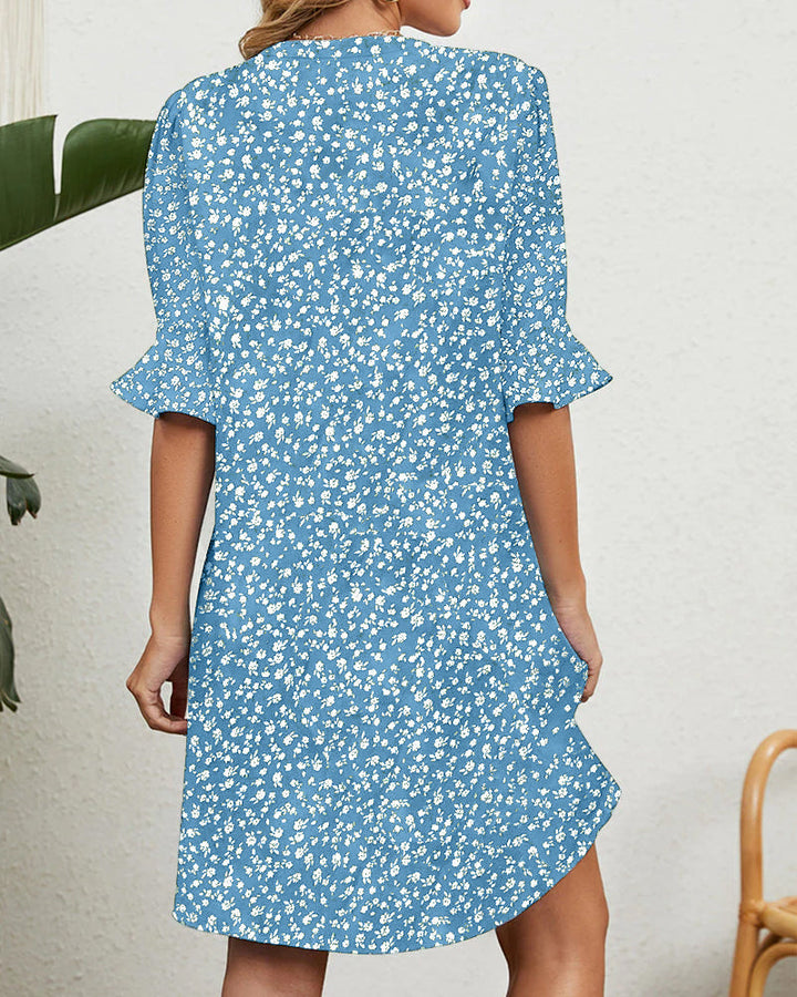 Robe verte à fleurs pour femmes