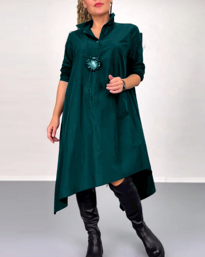 Robe décontractée irrégulière de couleur unie