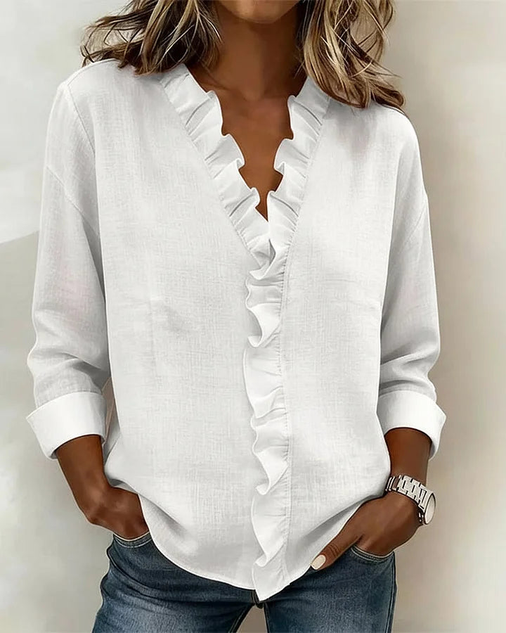 Séverine | Blouse Élégante Volants Claire
