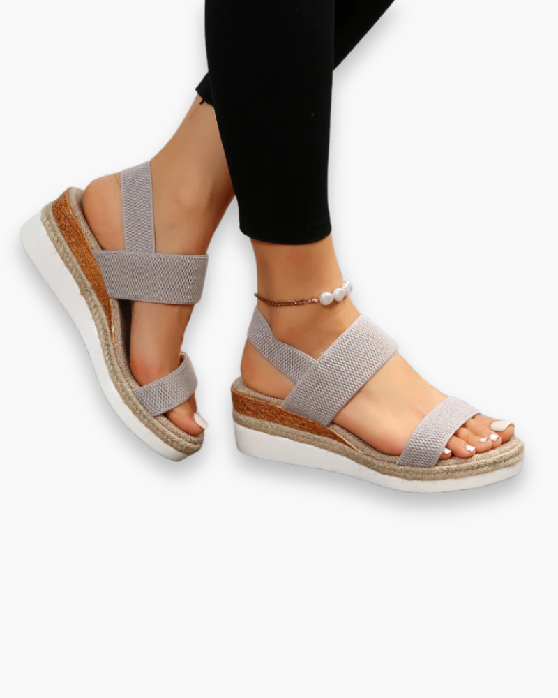 Sandales Compensées À Brides Pour Femme | Élégante Et Stable