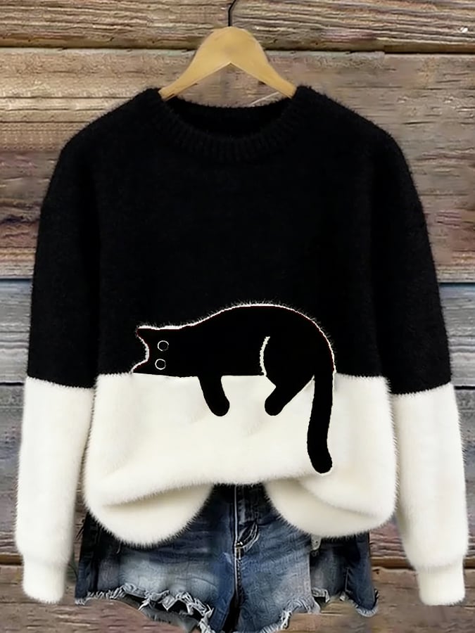 Charlotte | Pull Douillet Chat Endormi