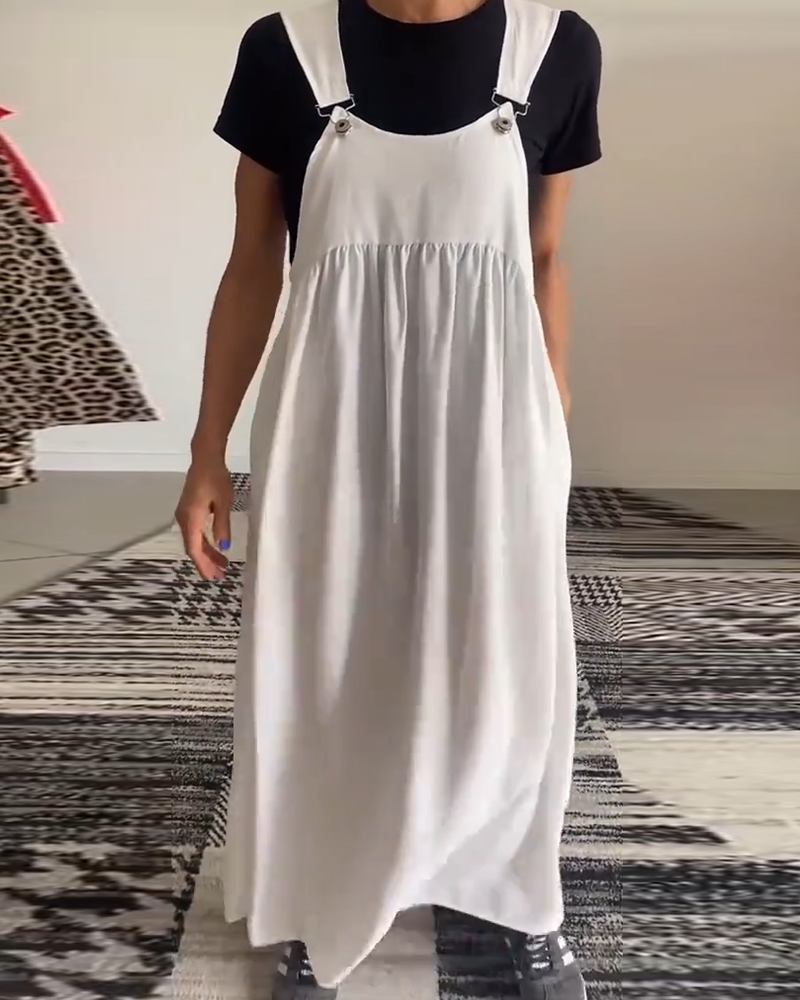 Robe décontractée couleur unie à bretelles
