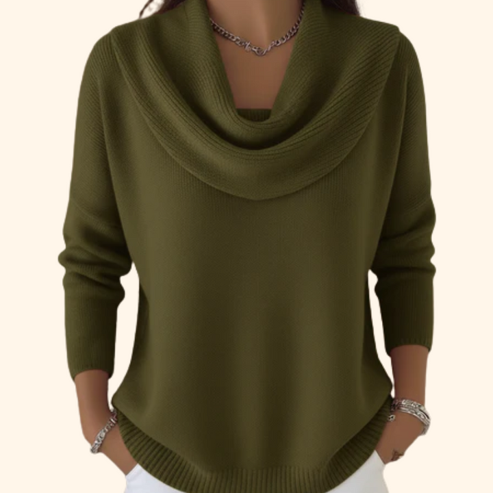 Iole — Pull Col Drapé Élégance