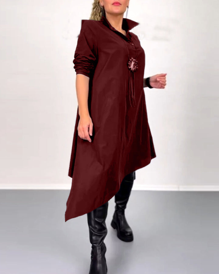 Robe décontractée irrégulière de couleur unie