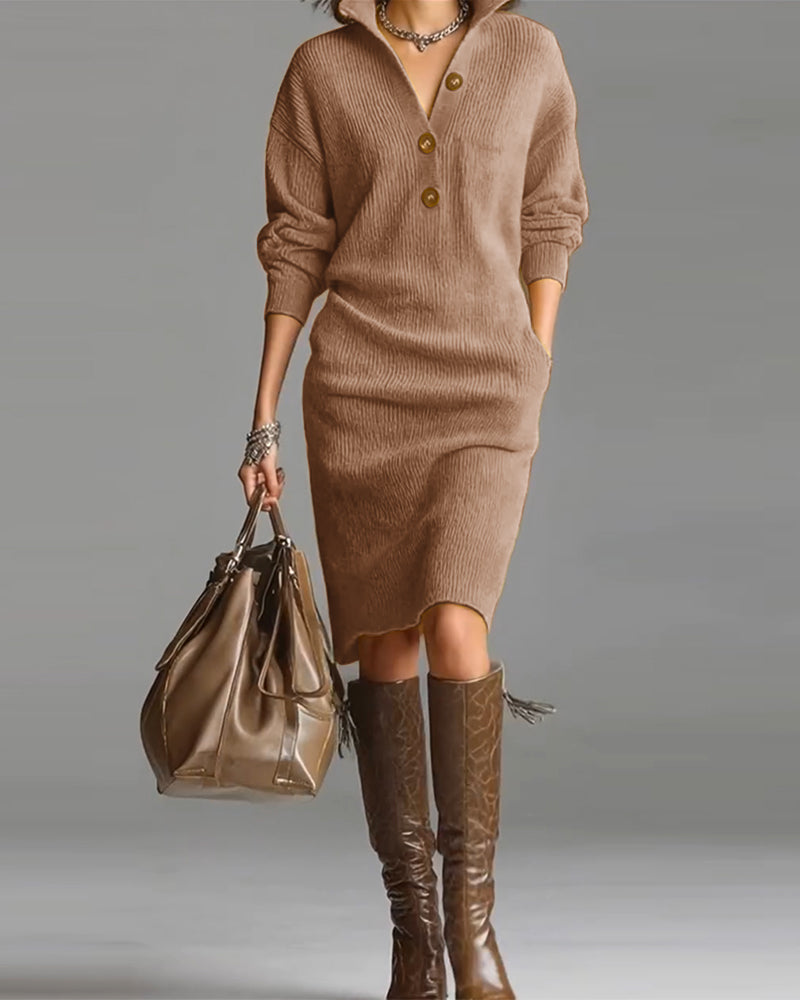 Robe pull décontractée de couleur unie pour l&