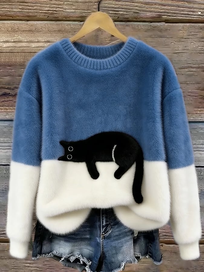 Charlotte | Pull Douillet Chat Endormi