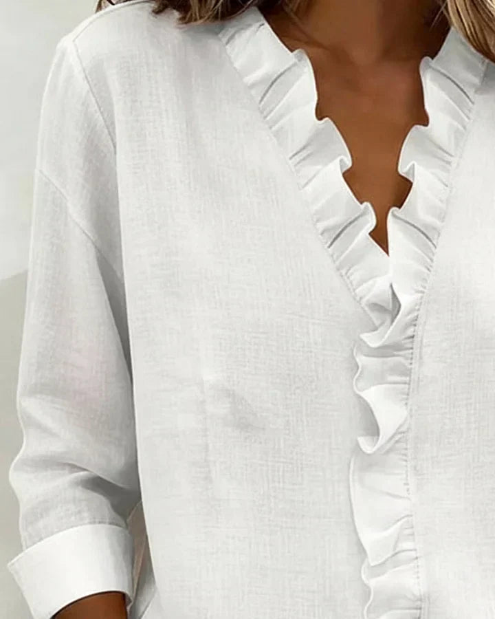 Séverine | Blouse Élégante Volants Claire