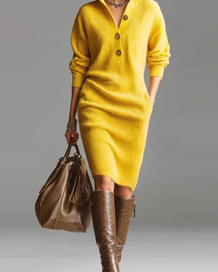 Robe pull décontractée de couleur unie pour l&