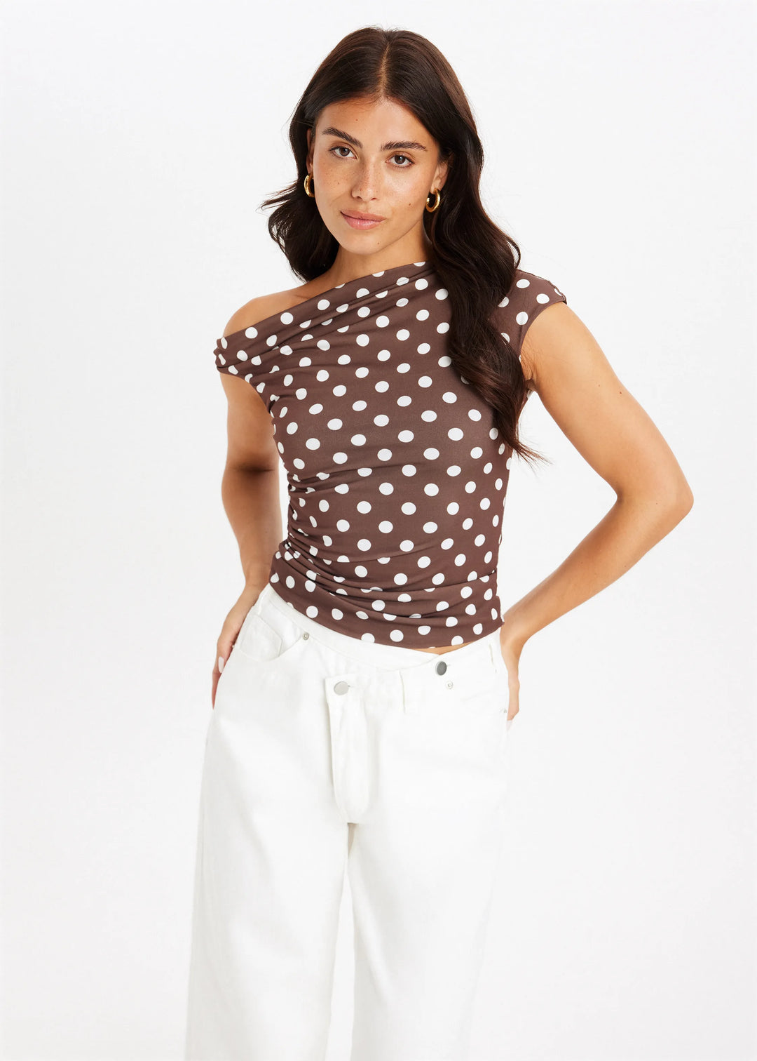 Manon | TOP ASYMÉTRIQUE À POIS