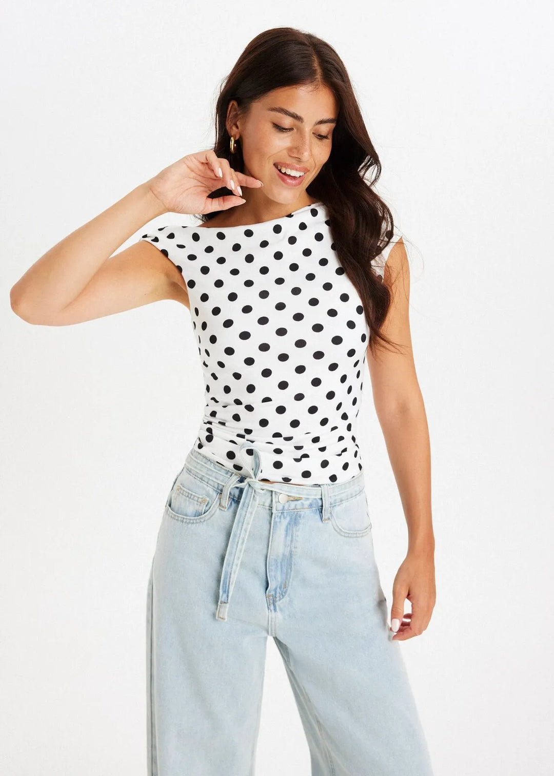 Manon | TOP ASYMÉTRIQUE À POIS