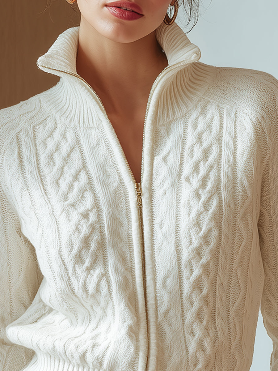 Héloïse | PULL COL MONTANT EN MAILLE DOUCE IMPRIMÉE