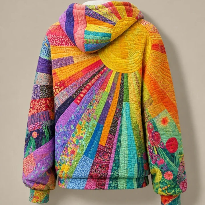 Dawnella | Sweat à capuche patchwork multicolore bohème