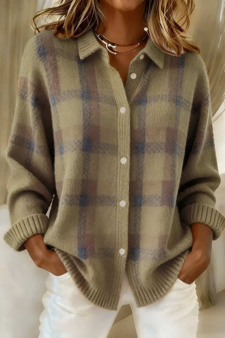 Fiammetta — Cardigan Maille à Carreaux