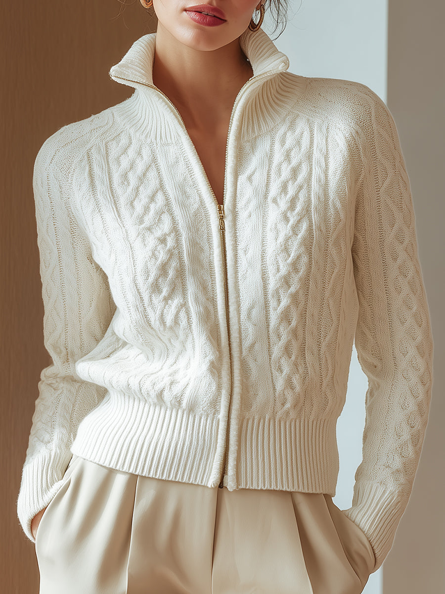 Héloïse | PULL COL MONTANT EN MAILLE DOUCE IMPRIMÉE