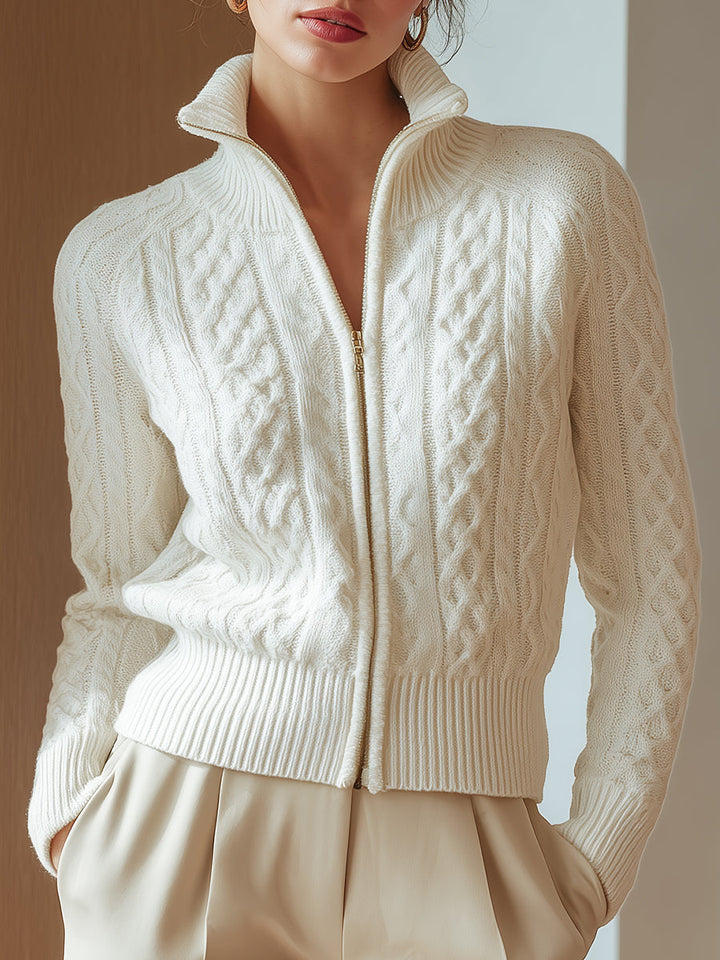 Héloïse | PULL COL MONTANT EN MAILLE DOUCE IMPRIMÉE