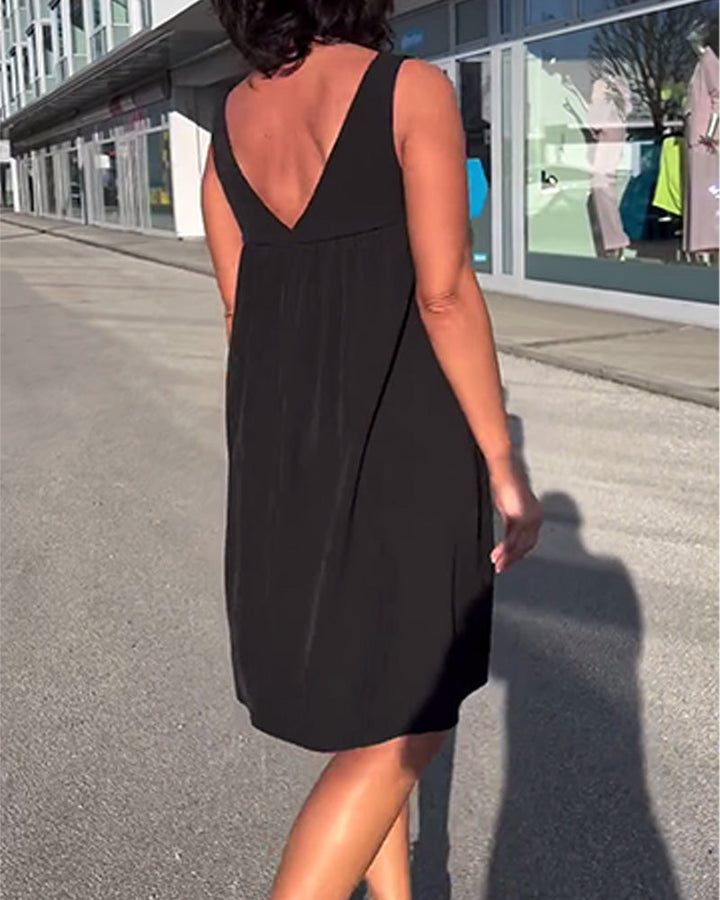 Robe Sans Manches Unie Shift