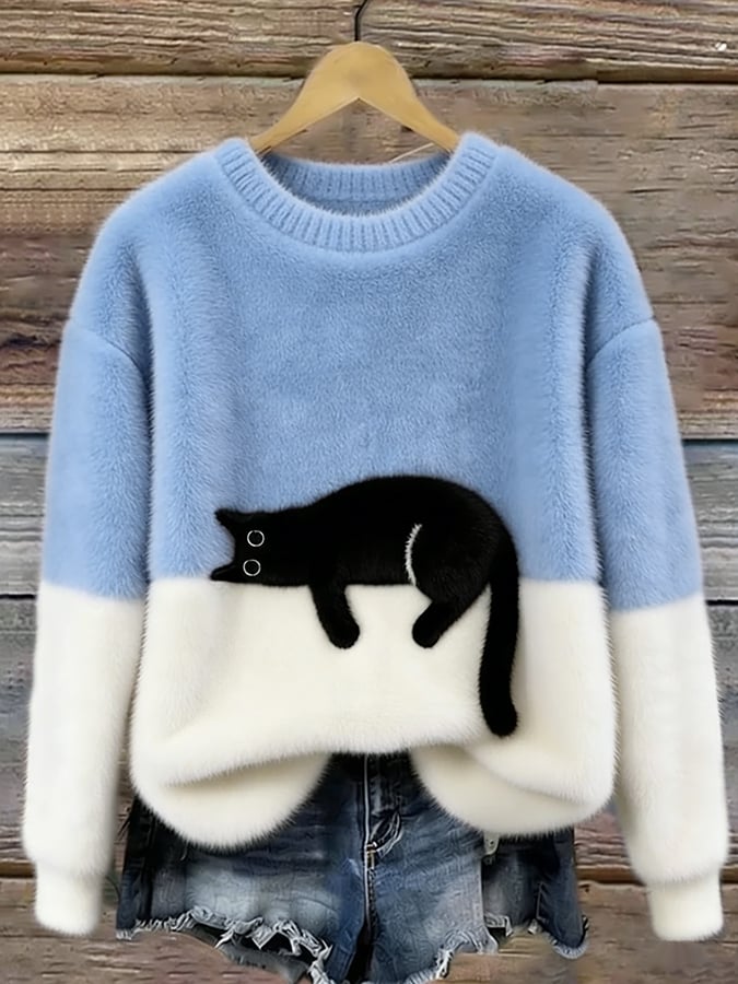 Charlotte | Pull Douillet Chat Endormi