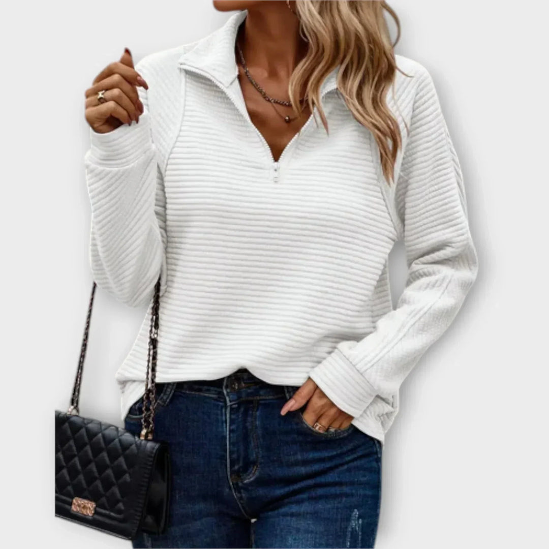 Noémie | PULL CHIC DÉCONTRACTÉ À COL ZIPPÉ