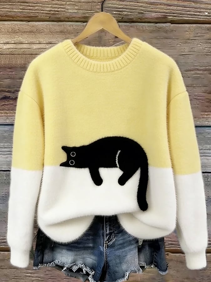 Charlotte | Pull Douillet Chat Endormi
