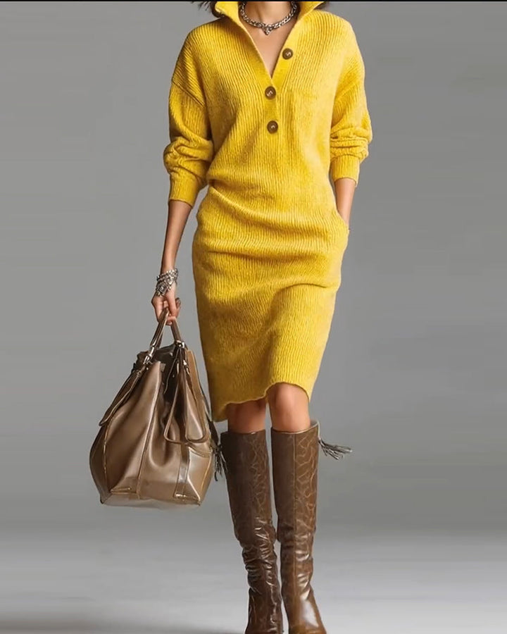 Robe pull décontractée de couleur unie pour l&