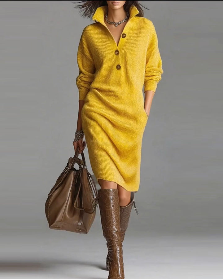 Robe pull décontractée de couleur unie pour l&