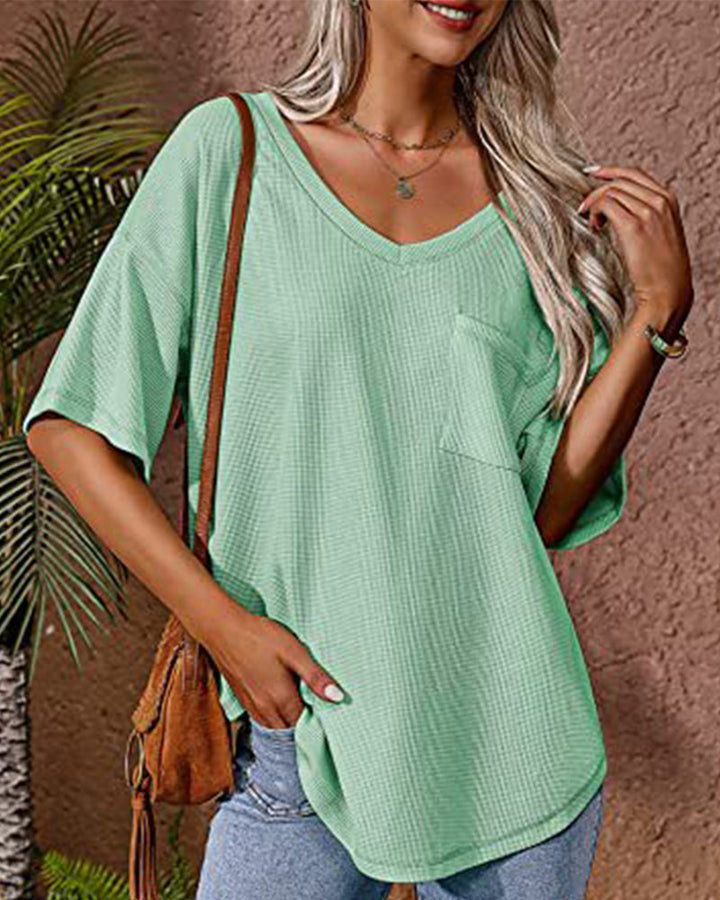 T-shirt manches courtes poche col V