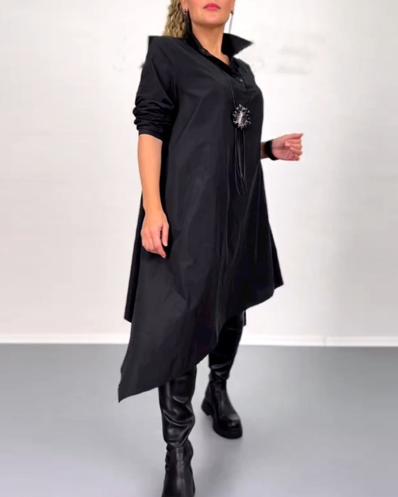 Robe décontractée irrégulière de couleur unie